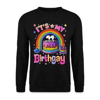 Es Ist Mein Birthgay Birth-gay Lgbt Gay - Unisex Pullover - Schwarz - Vorne - Alina (178cm) & Michal (187cm)