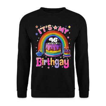 It's my birthgay birth-gay lgbt gay - Unisex Sweatshirt - black - Front - Alina (178cm) & Michal (187cm)