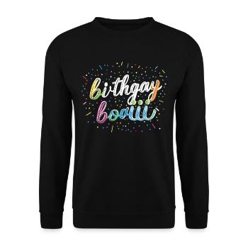 Es Ist Mein Birthgay Birth-gay Lgbt Gay - Unisex Pullover - Schwarz - Vorne - Alina (178cm) & Michal (187cm)