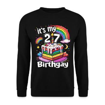 It's my birthgay birth-gay lgbt gay - Unisex Sweatshirt - black - Front - Alina (178cm) & Michal (187cm)