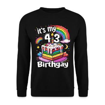 It's my birthgay birth-gay lgbt gay - Unisex Sweatshirt - black - Front - Alina (178cm) & Michal (187cm)