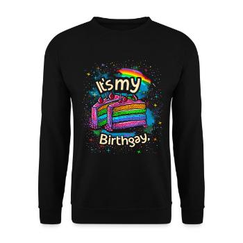 It's my birthgay birth-gay lgbt gay - Unisex Sweatshirt - black - Front - Alina (178cm) & Michal (187cm)