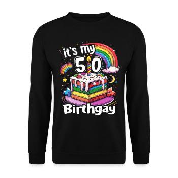 It's my birthgay birth-gay lgbt gay - Unisex Sweatshirt - black - Front - Alina (178cm) & Michal (187cm)