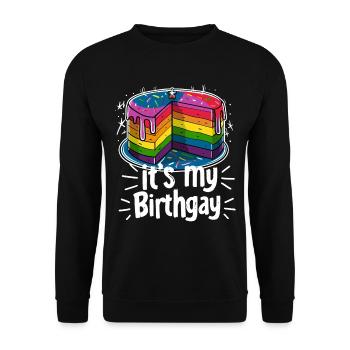 Es Ist Mein Birthgay Birth-gay Lgbt Gay - Unisex Pullover - Schwarz - Vorne - Alina (178cm) & Michal (187cm)