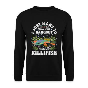 Killifish Owner Aquarium Enthusiasts - Unisex Sweatshirt - black - Front - Alina (178cm) & Michal (187cm)