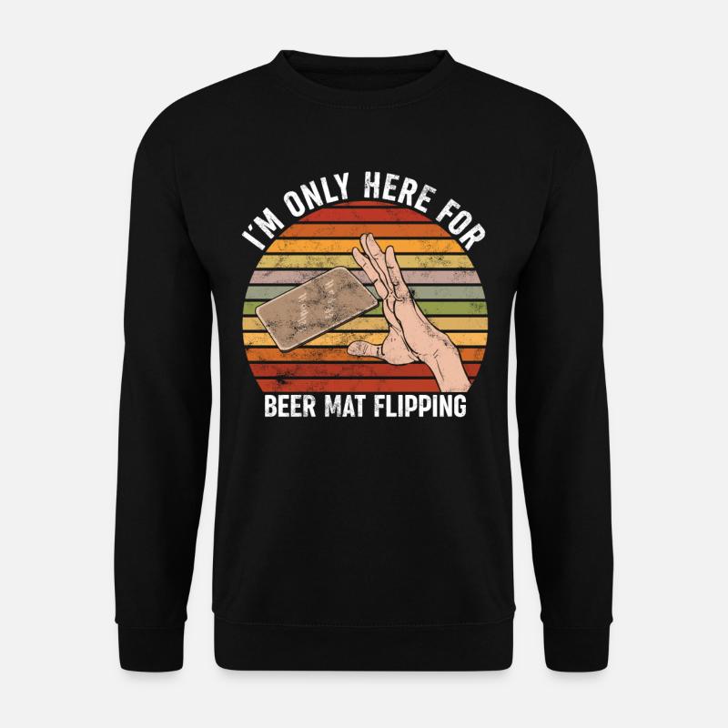 Bierdeckel Umdrehen Spiel - Unisex Pullover - Schwarz