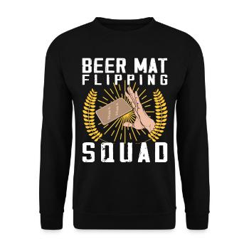 Bierdeckel Umdrehen Spiel Bier - Unisex Pullover - Schwarz - Vorne - Alina (178cm) & Michal (187cm)