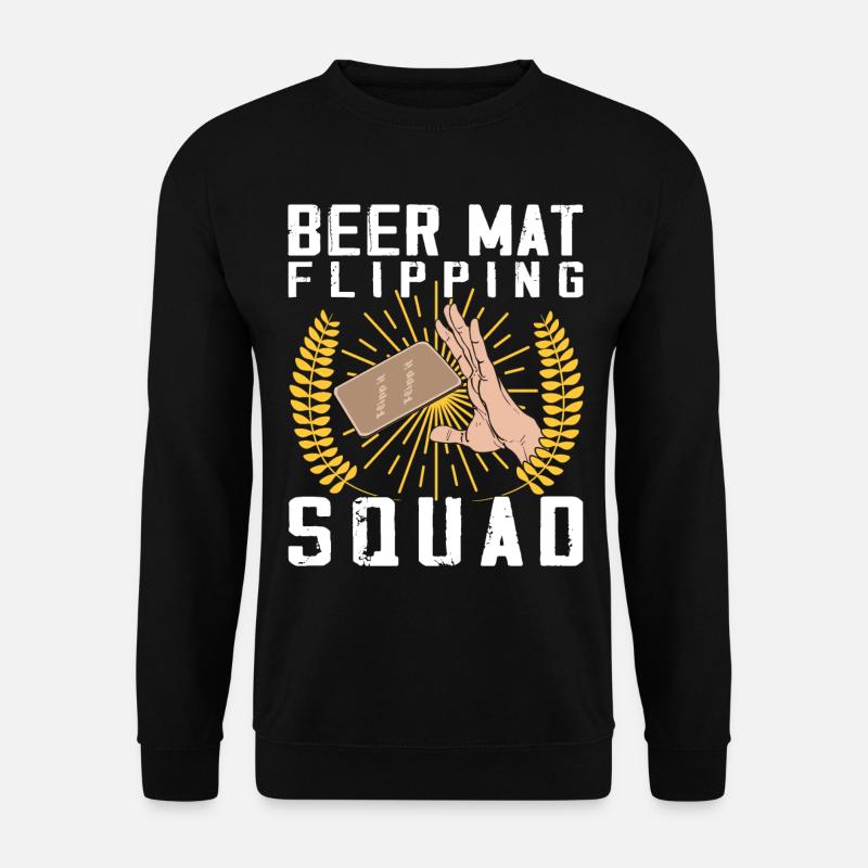 Bierdeckel Umdrehen Spiel Bier - Unisex Pullover - Schwarz
