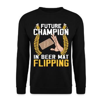 Sous-verres Flip Game bière - Sweat-shirt Unisexe - noir - Devant - Alina (178cm) & Michal (187cm)