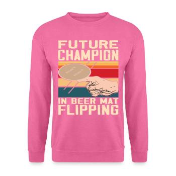 Sous-verres Flip Game bière - Sweat-shirt Unisexe - rose - Devant
