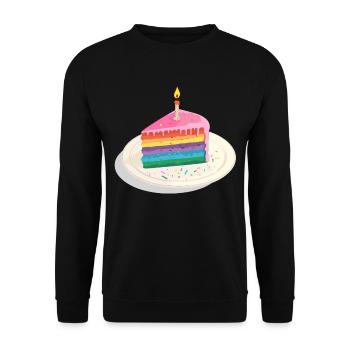 Birthday Birthgay Birth-gay Lgbt Gay - Unisex Sweatshirt - black - Front - Alina (178cm) & Michal (187cm)