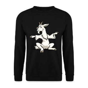 Goat yoga meditation, yoga class, yoga - Unisex Sweatshirt - black - Front - Alina (178cm) & Michal (187cm)
