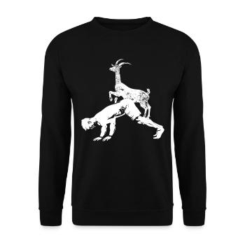 Goat yoga meditation, yoga class, yoga - Unisex Sweatshirt - black - Front - Alina (178cm) & Michal (187cm)