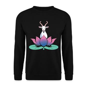 Goat yoga meditation, yoga class, yoga - Unisex Sweatshirt - black - Front - Alina (178cm) & Michal (187cm)