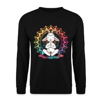 Goat yoga meditation, yoga class, yoga - Unisex Sweatshirt - black - Front - Alina (178cm) & Michal (187cm)