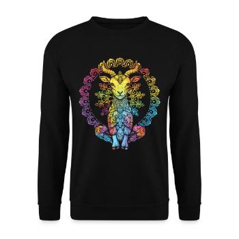 Goat yoga meditation, yoga class, yoga - Unisex Sweatshirt - black - Front - Alina (178cm) & Michal (187cm)