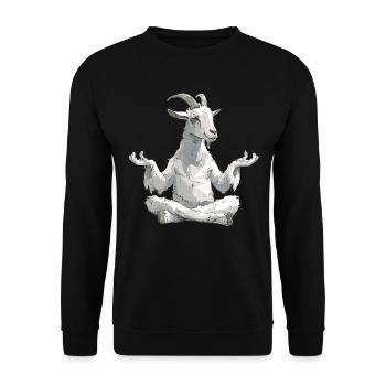 Goat yoga meditation, yoga class, yoga - Unisex Sweatshirt - black - Front - Alina (178cm) & Michal (187cm)