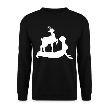 Goat yoga meditation, yoga class, yoga - Unisex Sweatshirt - black - Front - Alina (178cm) & Michal (187cm)