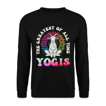 Goat yoga meditation, yoga class, yoga - Unisex Sweatshirt - black - Front - Alina (178cm) & Michal (187cm)