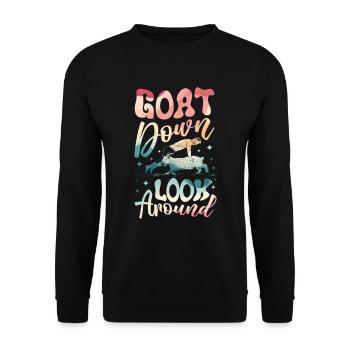 Goat yoga meditation, yoga class, yoga - Unisex Sweatshirt - black - Front - Alina (178cm) & Michal (187cm)