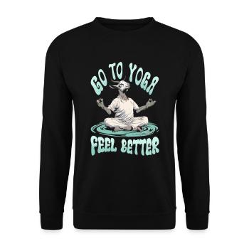 Goat yoga meditation, yoga class, yoga - Unisex Sweatshirt - black - Front - Alina (178cm) & Michal (187cm)