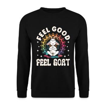 Goat yoga meditation, yoga class, yoga - Unisex Sweatshirt - black - Front - Alina (178cm) & Michal (187cm)
