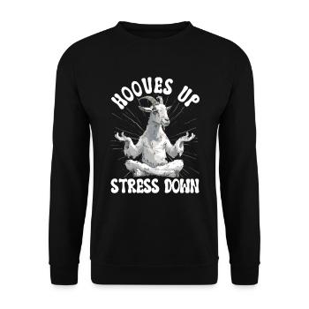 Goat yoga meditation, yoga class, yoga - Unisex Sweatshirt - black - Front - Alina (178cm) & Michal (187cm)