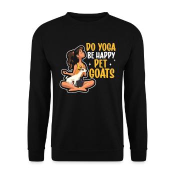 Goat yoga meditation, yoga class, yoga - Unisex Sweatshirt - black - Front - Alina (178cm) & Michal (187cm)