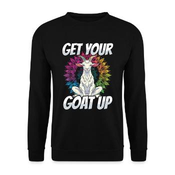 Goat yoga meditation, yoga class, yoga - Unisex Sweatshirt - black - Front - Alina (178cm) & Michal (187cm)