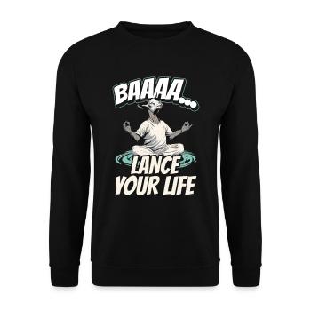 Goat yoga meditation, yoga class, yoga - Unisex Sweatshirt - black - Front - Alina (178cm) & Michal (187cm)