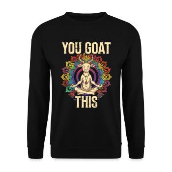 Goat yoga meditation, yoga class, yoga - Unisex Sweatshirt - black - Front - Alina (178cm) & Michal (187cm)