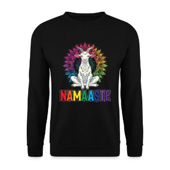 Goat yoga meditation, yoga class, yoga - Unisex Sweatshirt - black - Front - Alina (178cm) & Michal (187cm)