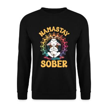 Goat yoga meditation, yoga class, yoga - Unisex Sweatshirt - black - Front - Alina (178cm) & Michal (187cm)