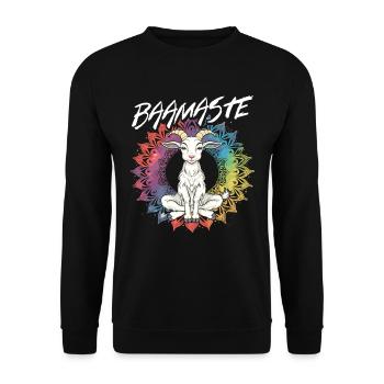 Goat yoga meditation, yoga class, yoga - Unisex Sweatshirt - black - Front - Alina (178cm) & Michal (187cm)