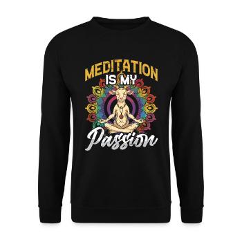 Goat yoga meditation, yoga class, yoga - Unisex Sweatshirt - black - Front - Alina (178cm) & Michal (187cm)