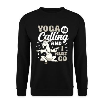 Goat yoga meditation, yoga class, yoga - Unisex Sweatshirt - black - Front - Alina (178cm) & Michal (187cm)