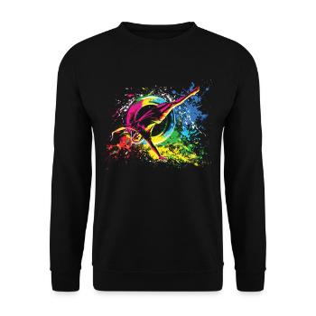 Cool cartwheel gymnast - Unisex Sweatshirt - black - Front - Alina (178cm) & Michal (187cm)