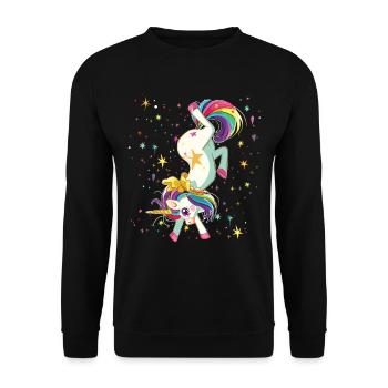 Cool cartwheel gymnast - Unisex Sweatshirt - black - Front - Alina (178cm) & Michal (187cm)