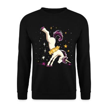 Cool cartwheel gymnast - Unisex Sweatshirt - black - Front - Alina (178cm) & Michal (187cm)