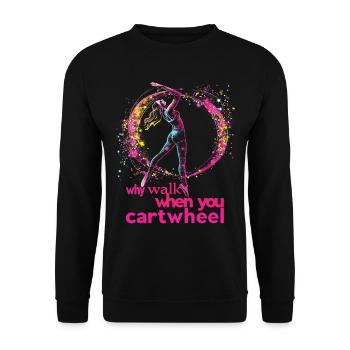 Cool cartwheel gymnast - Unisex Sweatshirt - black - Front - Alina (178cm) & Michal (187cm)
