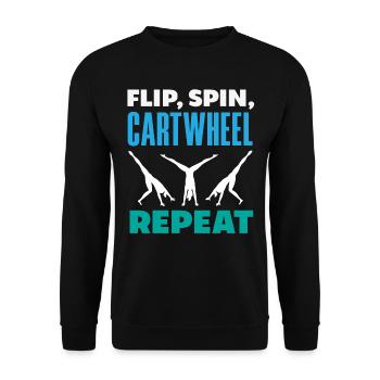 Cool cartwheel gymnastics - Unisex Sweatshirt - black - Front - Alina (178cm) & Michal (187cm)