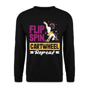 Cool Wheel Stroke Gymnastics Gymnastics - Unisex Sweatshirt - black - Front - Alina (178cm) & Michal (187cm)