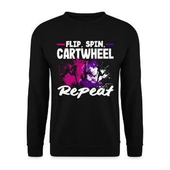Cool cartwheel gymnastics - Unisex Sweatshirt - black - Front - Alina (178cm) & Michal (187cm)