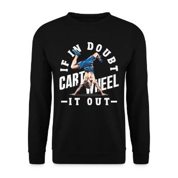 Cool cartwheel gymnastics - Unisex Sweatshirt - black - Front - Alina (178cm) & Michal (187cm)