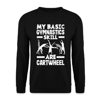 Cool cartwheel gymnastics - Unisex Sweatshirt - black - Front - Alina (178cm) & Michal (187cm)