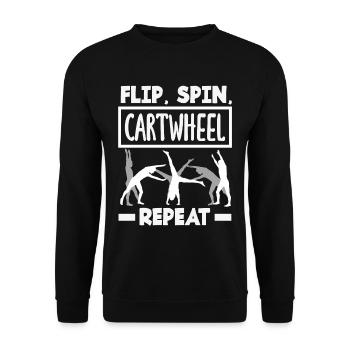 Cool cartwheel gymnastics - Unisex Sweatshirt - black - Front - Alina (178cm) & Michal (187cm)