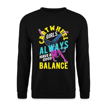 Cool Wheel Stroke Gymnastics Gymnastics - Unisex Sweatshirt - black - Front - Alina (178cm) & Michal (187cm)