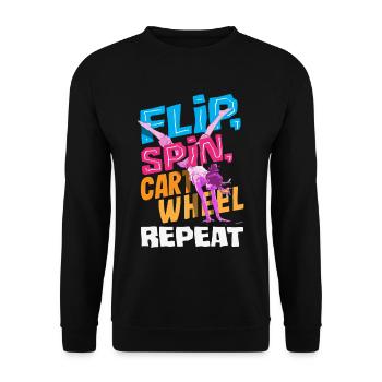Cool cartwheel gymnastics - Unisex Sweatshirt - black - Front - Alina (178cm) & Michal (187cm)