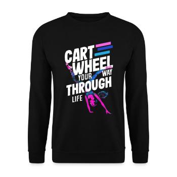 Cool cartwheel gymnastics - Unisex Sweatshirt - black - Front - Alina (178cm) & Michal (187cm)