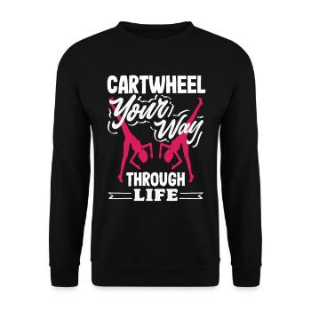 Cool cartwheel gymnastics - Unisex Sweatshirt - black - Front - Alina (178cm) & Michal (187cm)